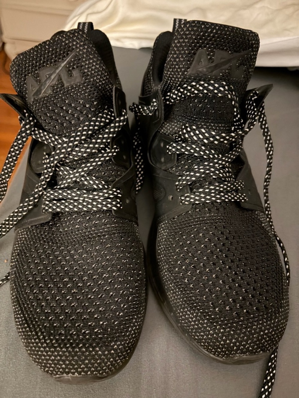 APL Black Knit Sneakers with White-Trim Laces